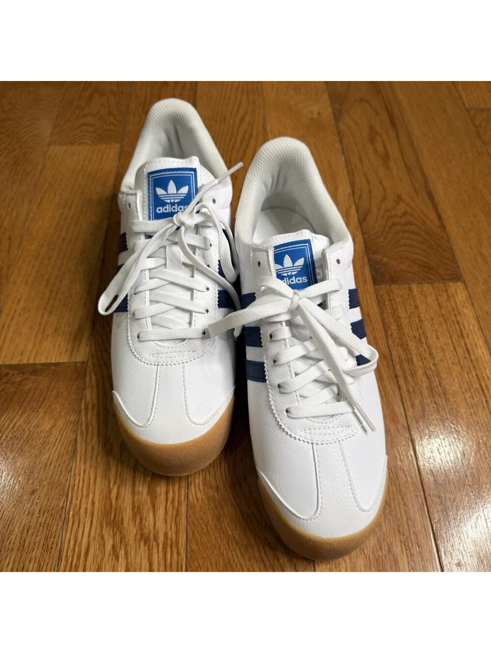 Men’s Size 9 Adidas Samoa White Blue Gum Sneakers EG6088 Originals Shoes